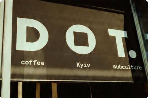 The DOT. coffee Kyiv subculture sign
